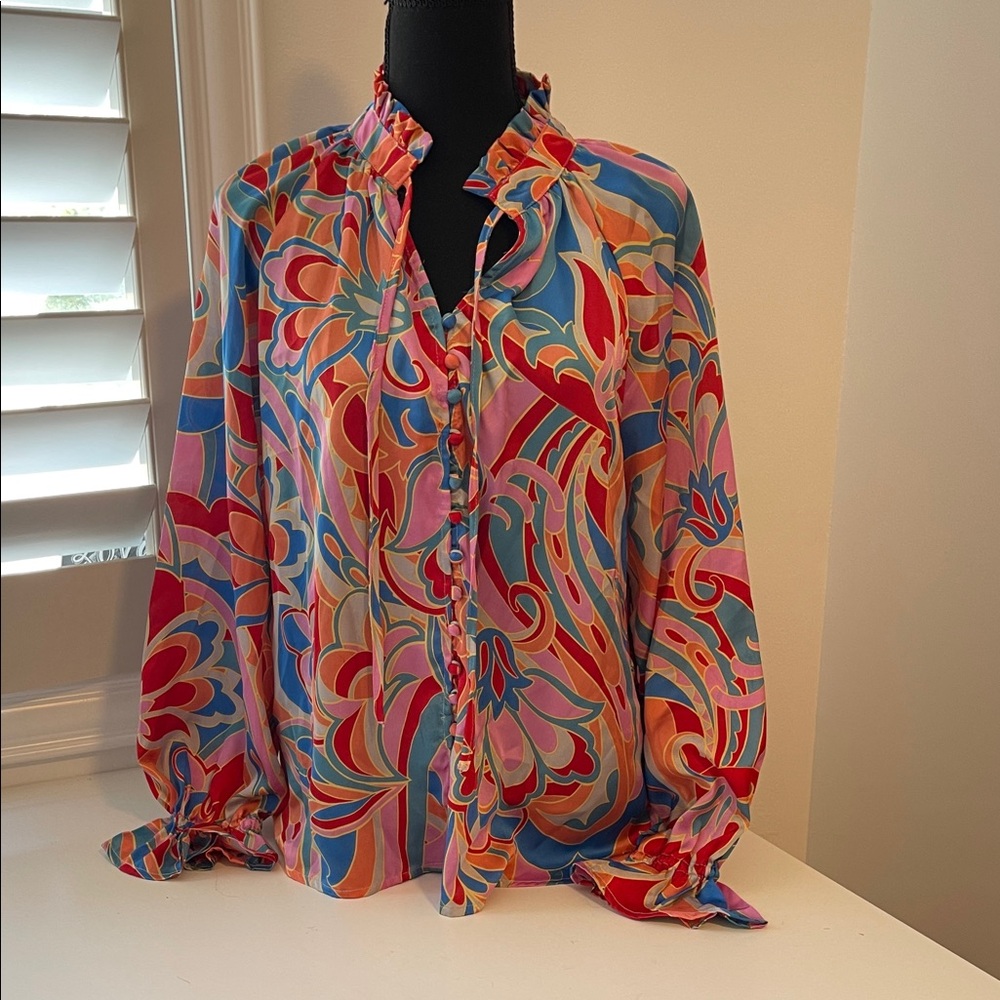 Karlie Multicolor Ruffled Blouse